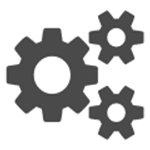 Three cogs icon